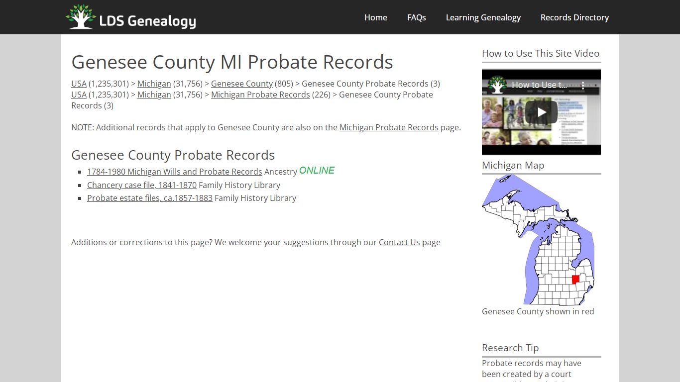 Genesee County MI Probate Records